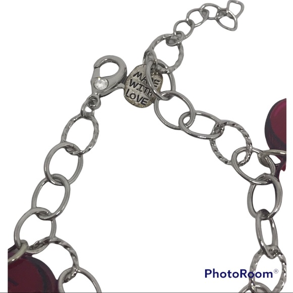 BITE ME Heart Charm Bracelet with Swarovski embellished clasp goth gothic new - Picture 4 of 4
